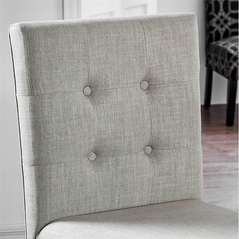 Bowery Hill Transitional Antique White Fabric 25-Inch Counter Stool (Set of 2)