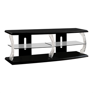 bowery hill modern wood storage 72-inch tv stand in black