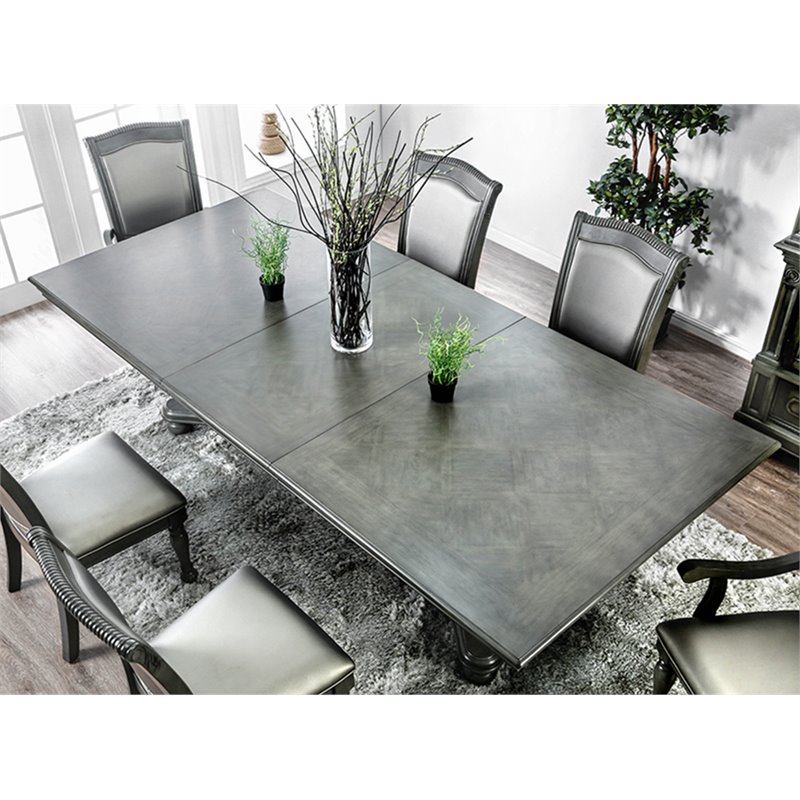Bowery Hill Wood Extendable Dining Table in Gray