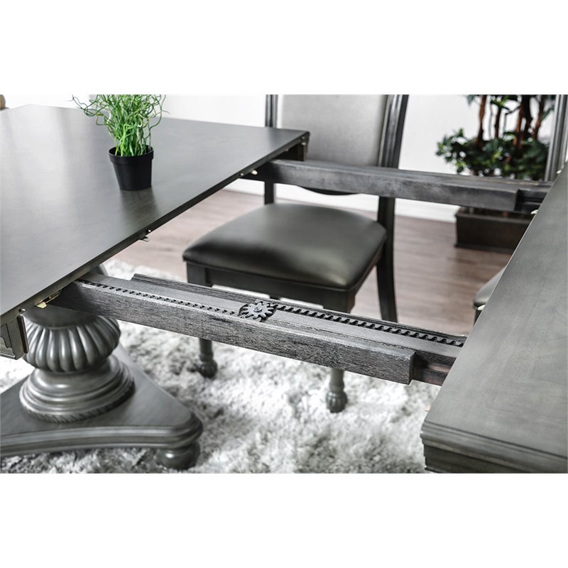 Bowery Hill Wood Extendable Dining Table in Gray