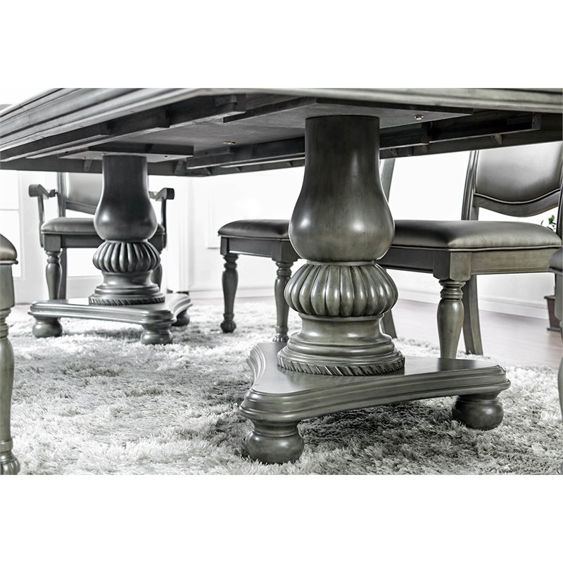 Bowery Hill Wood Extendable Dining Table in Gray