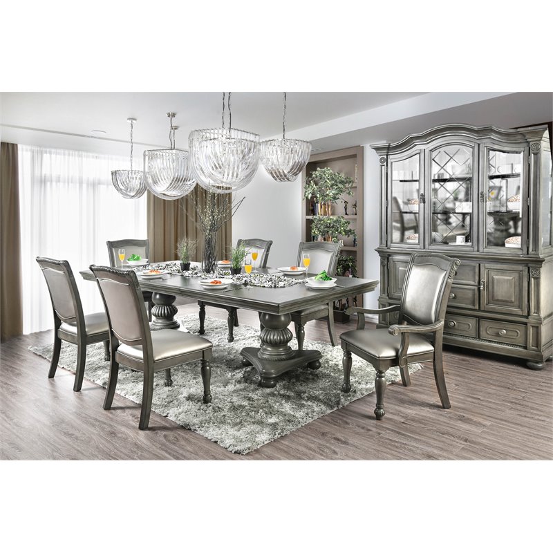 Bowery Hill Wood Extendable Dining Table in Gray