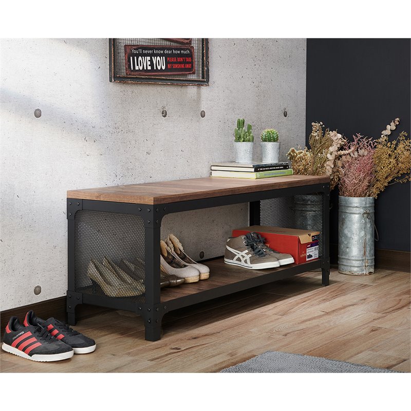 Bowery Hill Modern Wood Multi Purpose Bench in Reclaimed Oak