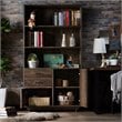 Bowery Hill Transitional Wood 3-Shelf Bookcase in Reclaimed Oak