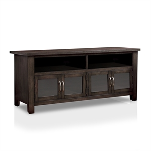 bowery hill transitional solid wood 72-inch tv stand in gray
