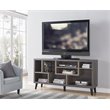Bowery Hill Mid-century Wood 7-Shelf TV Stand in Gray