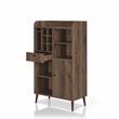 Bowery Hill Mid-Century Wood Multi-Storage Wine Rack in Walnut