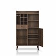 Bowery Hill Mid-Century Wood Multi-Storage Wine Rack in Walnut