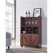 Bowery Hill Farmhouse Wood 4-Bottle Wine Rack in Vintage Walnut