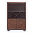 Bowery Hill Farmhouse Wood 4-Bottle Wine Rack in Vintage Walnut