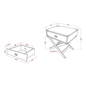Bowery Hill Contemporary Wood X-Shape Legs End Table in White