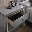 Bowery Hill 2-Drawer Contemporary Solid Wood Nightstand in Gray
