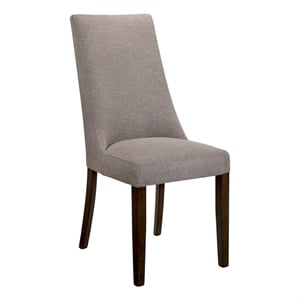 bowery hill farmhouse fabric upholstered side chair in walnut (set of 2)