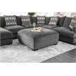 Bowery Hill Modern Chenille Square Ottoman in Gray