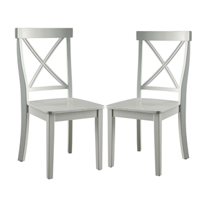 bowery hill transitional wood dining chair in white (set of 2)