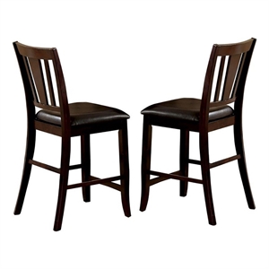 Bowery Hill 25&quot Transitional Wood Counter Height Stool in Espresso (Set of 2)