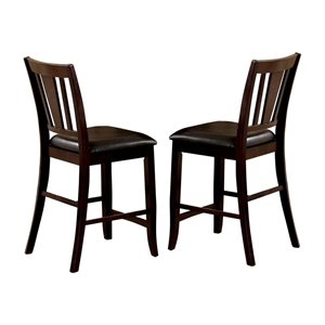 bowery hill transitional wood counter height stool in espresso (set of 2)