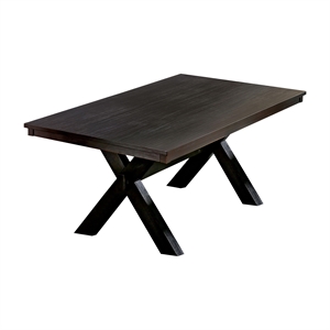 bowery hill transitional wood dining table in black