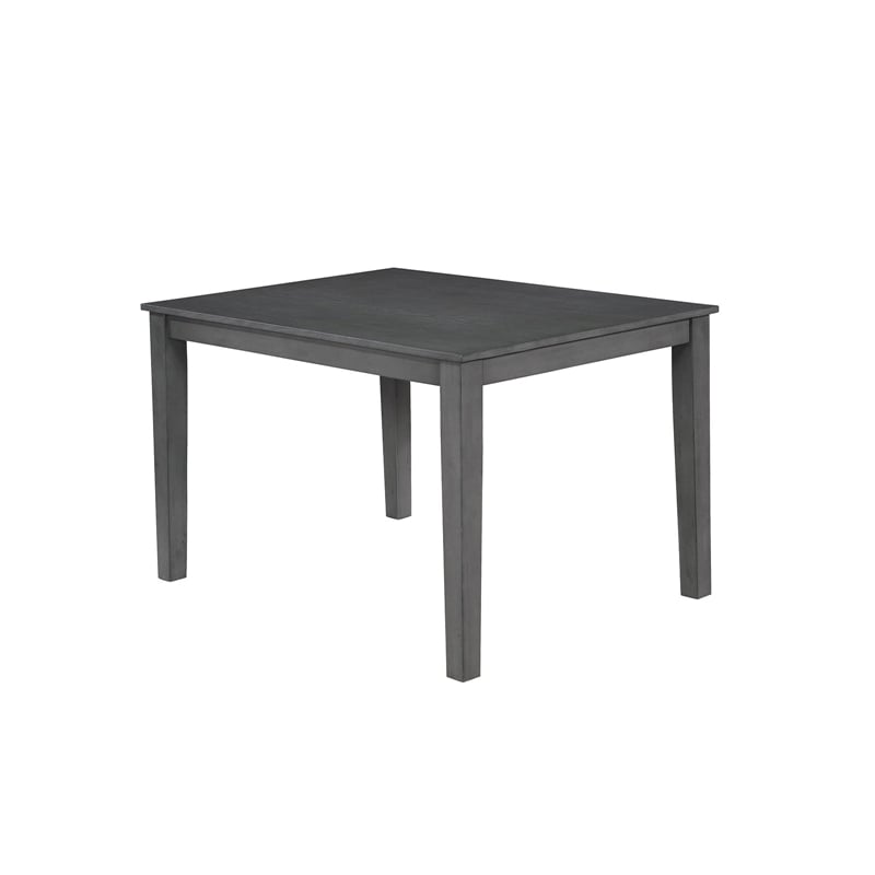 Bowery Hill Transitional Wood 7-piece Dining Set in Weathered Gray