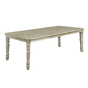 Bowery Hill Wood Dining Table with Leaf in Antique White