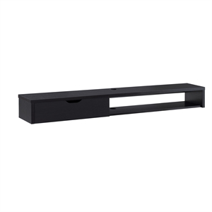 bowery hill modern wood floating tv stand with storage in cappuccino