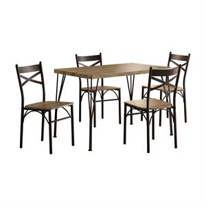 bowery hill transitional metal 5-piece dining set in dark bronze