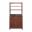 Bowery Hill Farmhouse Wood Multi-Storage Kitchen Cabinet in Walnut