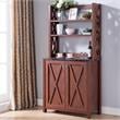 Bowery Hill Farmhouse Wood Multi-Storage Kitchen Cabinet in Walnut