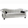 Bowery Hill Transitional Chenille Upholstered Sofa in Pewter