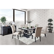 Bowery Hill Farmhouse Wood 7-Piece Dining Set with Bench in Beige
