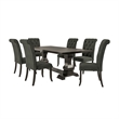Bowery Hill Farmhouse Wood 7-Piece Dining Set with Bench in Gray