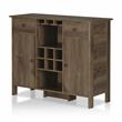 Bowery Hill Farmhouse Wood Multi-Storage Buffet in Distressed Walnut