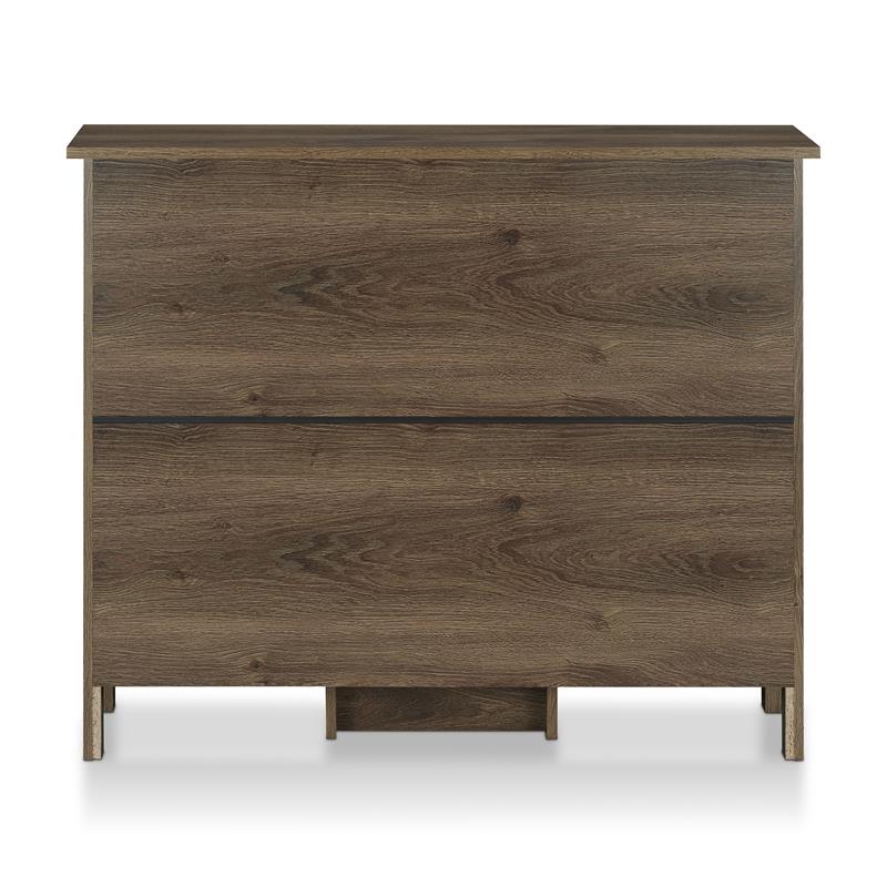 Bowery Hill Farmhouse Wood Multi-Storage Buffet in Distressed Walnut