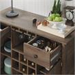 Bowery Hill Farmhouse Wood Multi-Storage Buffet in Distressed Walnut