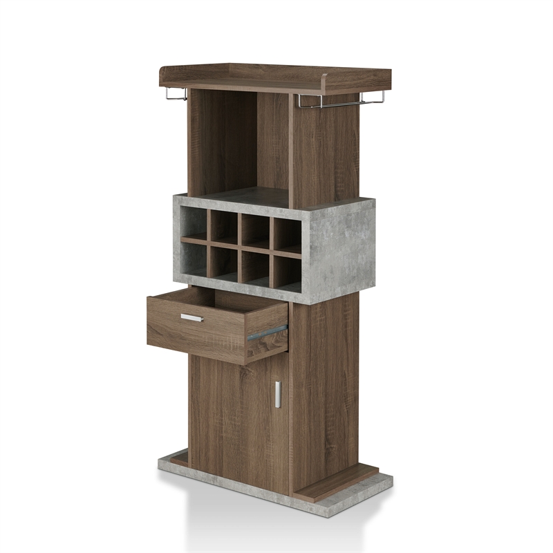 Bowery Hill Modern Wood Multi-Storage Buffet in Chestnut Brown