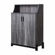 Bowery Hill Contemporary Wood 5-Shelf Shoe Cabinet in Distressed Gray