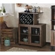 Bowery Hill 4-Shelf Transitional Wood Mini Bar in Reclaimed Oak
