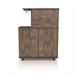 Bowery Hill 4-Shelf Transitional Wood Mini Bar in Reclaimed Oak