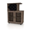 Bowery Hill 4-Shelf Transitional Wood Mini Bar in Reclaimed Oak