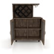 Bowery Hill 4-Shelf Transitional Wood Mini Bar in Reclaimed Oak