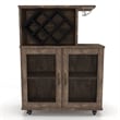 Bowery Hill 4-Shelf Transitional Wood Mini Bar in Reclaimed Oak