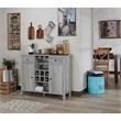 Bowery Hill Contemporary Wood Multi-Storage Buffet Server in Gray