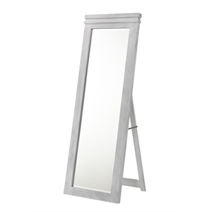 bowery hill farmhouse wood stand-alone mirror in antique white