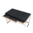 Bowery Hill Contemporary Metal Writing Desk with USB Port in Black