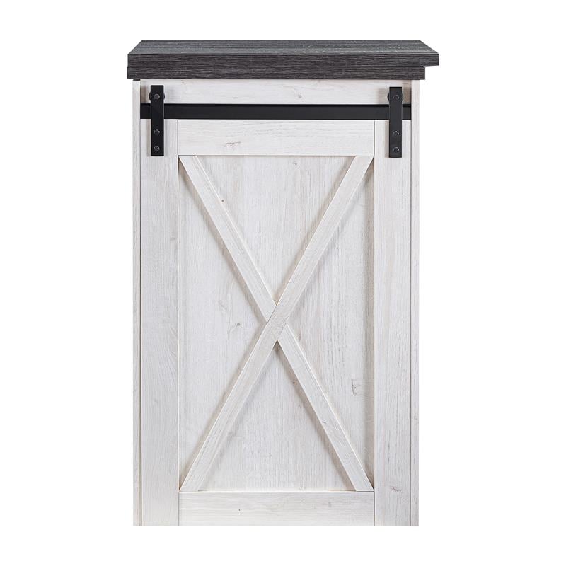 Bowery Hill Transitional Wood Expandable Home Bar in White Oak