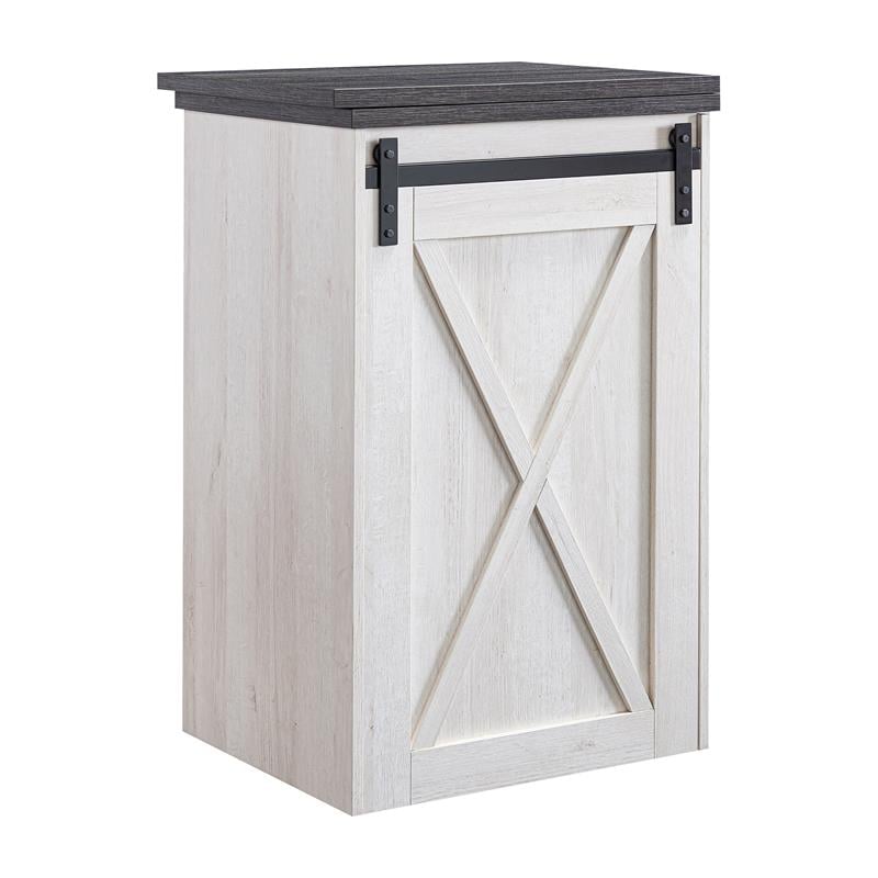 Bowery Hill Transitional Wood Expandable Home Bar in White Oak