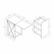 Bowery Hill Transitional Wood Expandable Home Bar in White Oak