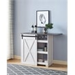Bowery Hill Transitional Wood Expandable Home Bar in White Oak