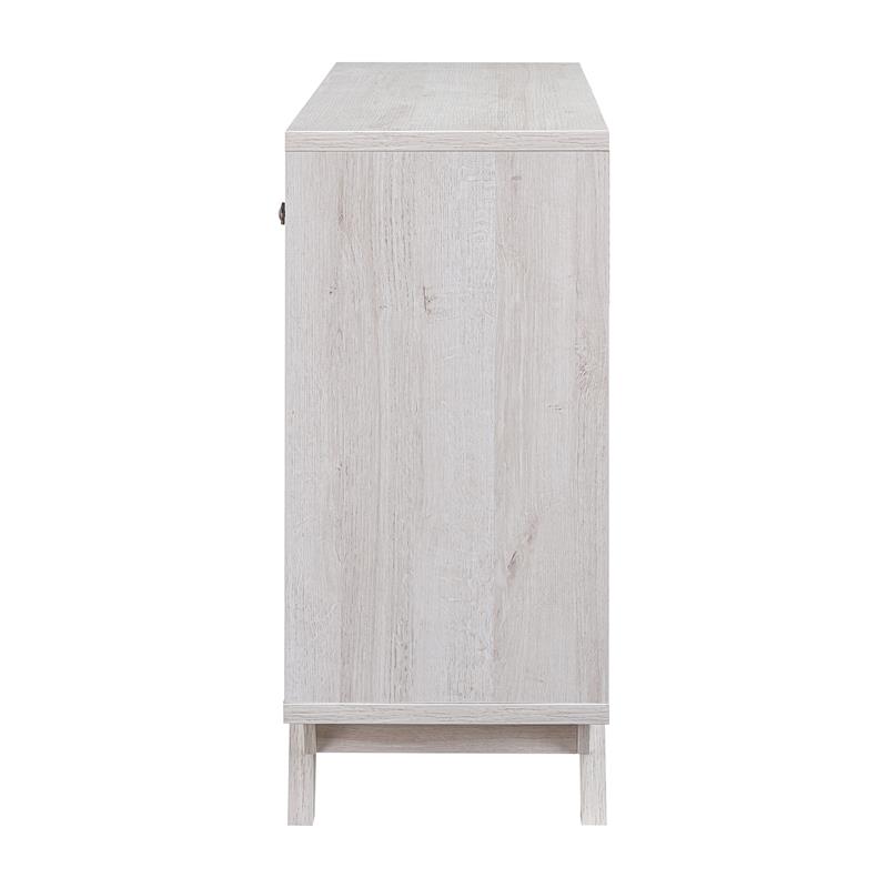 Bowery Hill Mid-Century Wood Multi-Storage Buffet in White Oak