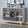 Bowery Hill Mid-Century Wood Multi-Storage Buffet in White Oak